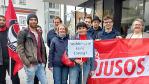 SPD-Mitglieder am Sonntag, den 29.10.2023, auf der Demo in Albstadt-Ebingen